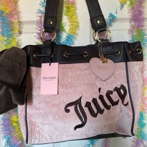 Juicy Couture Black and Pink Tote Bag
